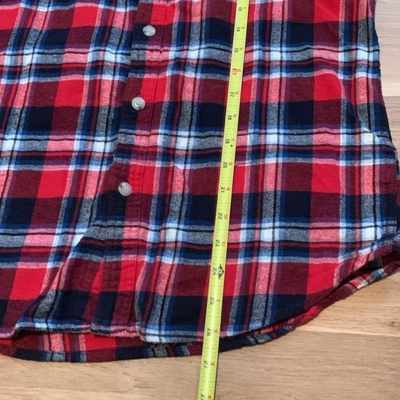 SONOMA Long Sleeve Button-Up Collared Red & Blue Plaid Flannel Shirt Men’s S - Picture 9 of 11